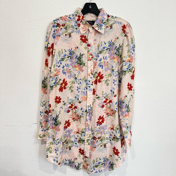 Polo Ralph Lauren Floral Long-Sleeve Button-Down Shirt Scatter Summer Floral 6 - Picture 4 of 5